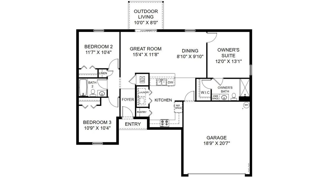 2D floor plan layout of this home in Lehigh Acres, Lehigh Acres, FL (Image 3).