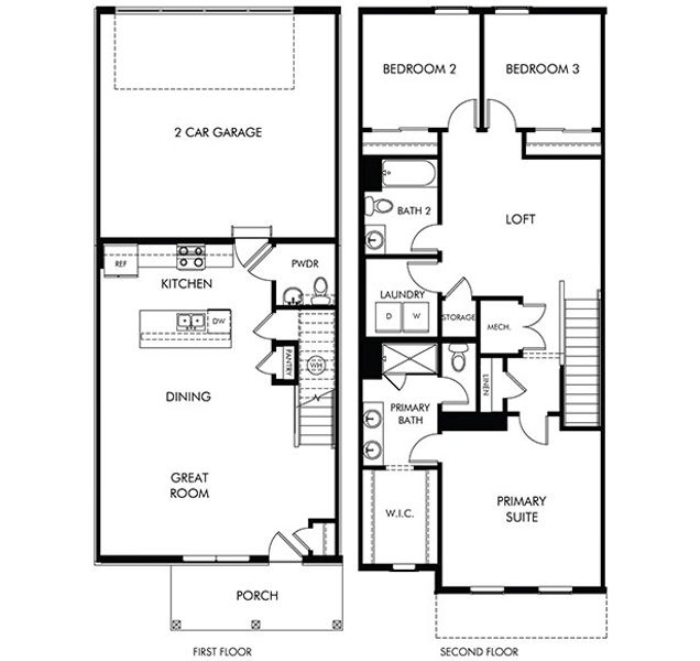 2D floor plan layout for the The Orchard by Meritage Homes in Poudre Heights: The Meadow Collection, Windsor, CO (Image 3).