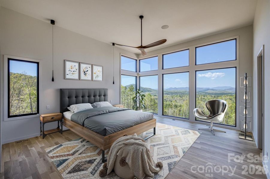 Primary bedroom with virtual staging