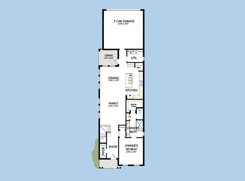 2D floor plan layout for the The Zenith by David Weekley Homes in Reflections at Olympus – Valor, Clermont, FL (Image 3).