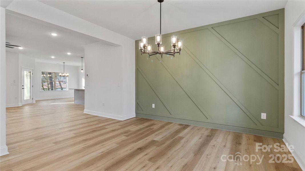 Dining room with accent wall