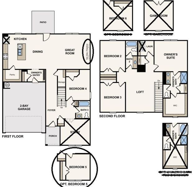 Harding Floor Plan. Replaced the Study with an Additional Bedroom.  Two Bedrooms on the Main Floor!