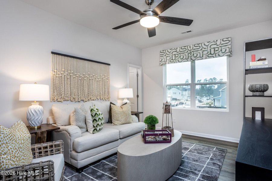 Furnished interior view inside a new home in Coastal Haven Townes, Leland (Image 6). Furnished interior view inside a new home in Coastal Haven Townes, Leland (Image 6).