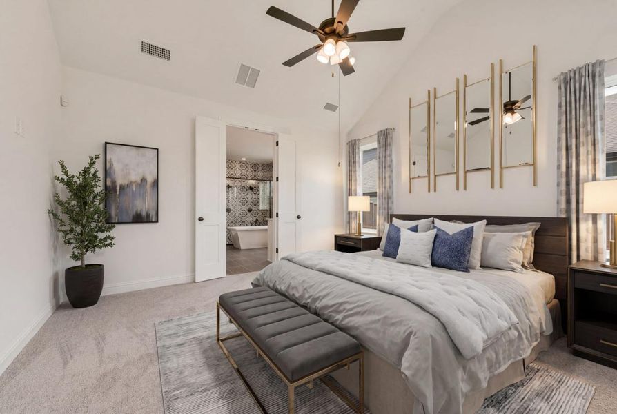 Furnished interior view inside a new home in Dominion of Pleasant Valley, Wylie (Image 15).
