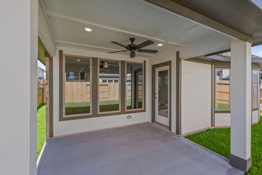 Exterior details and patio area of a home in Grand Central Park, Conroe (Image 2). Exterior details and patio area of a home in Grand Central Park, Conroe (Image 2).