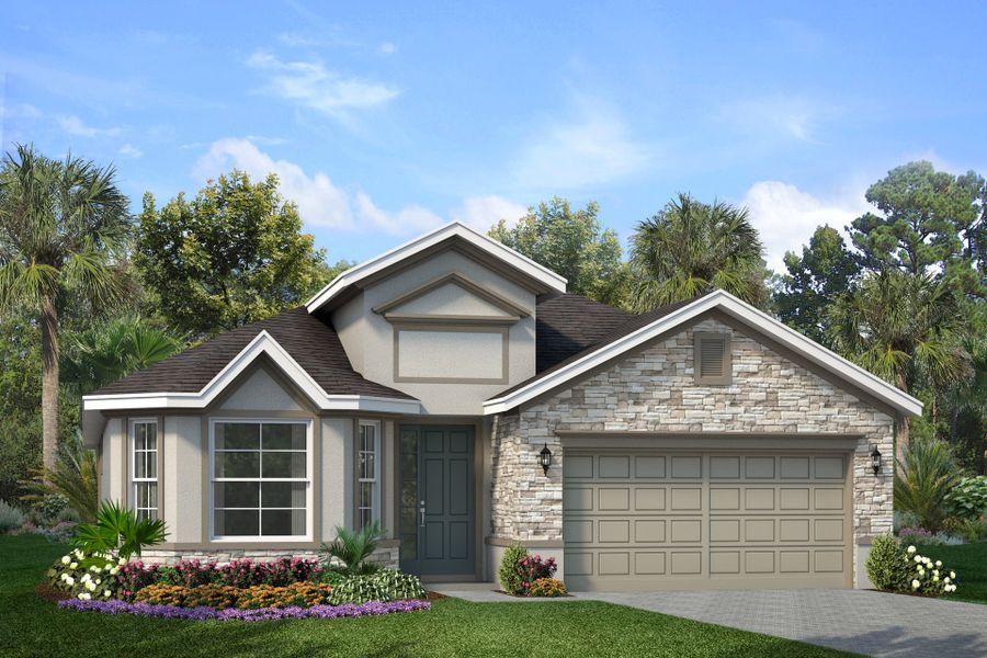 Representative exterior photo of a completed home built from the Hampton by Park Square Residential in Summerbrooke, Mount Dora, FL (Image 11).