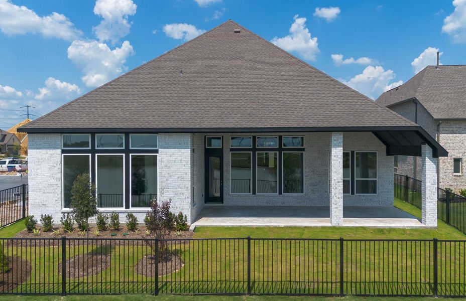 Exterior details and patio area of a home in Bridgeland 60′, Cypress (Image 3).