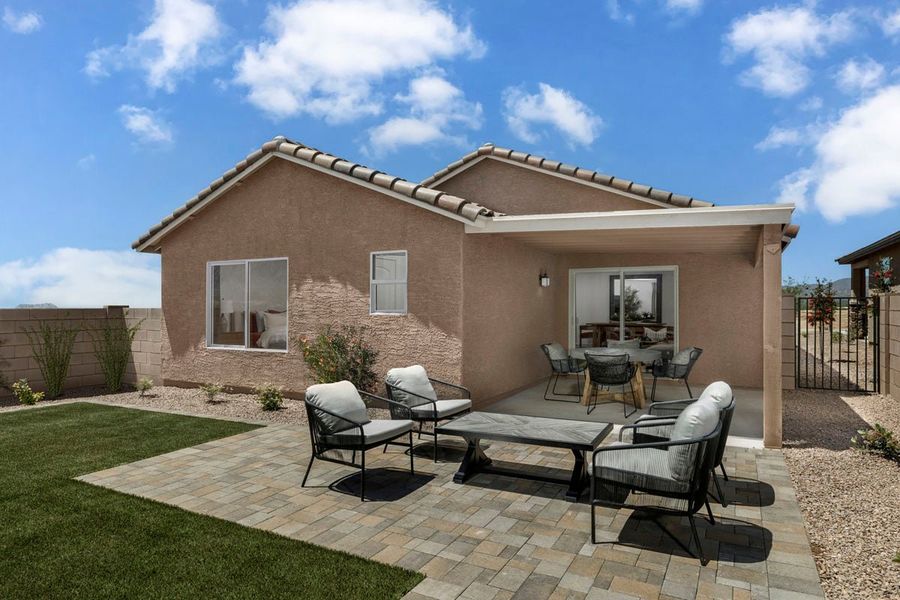 Representative exterior details of a home built from the 1465 Modeled by KB Home in Wildflower Reserve, Tucson (Image 3). Representative exterior details of a home built from the 1465 Modeled by KB Home in Wildflower Reserve, Tucson (Image 3).