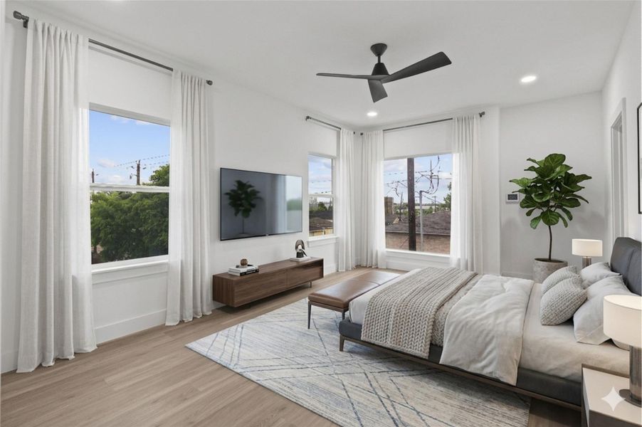 Virtually Staged Primary Bedroom