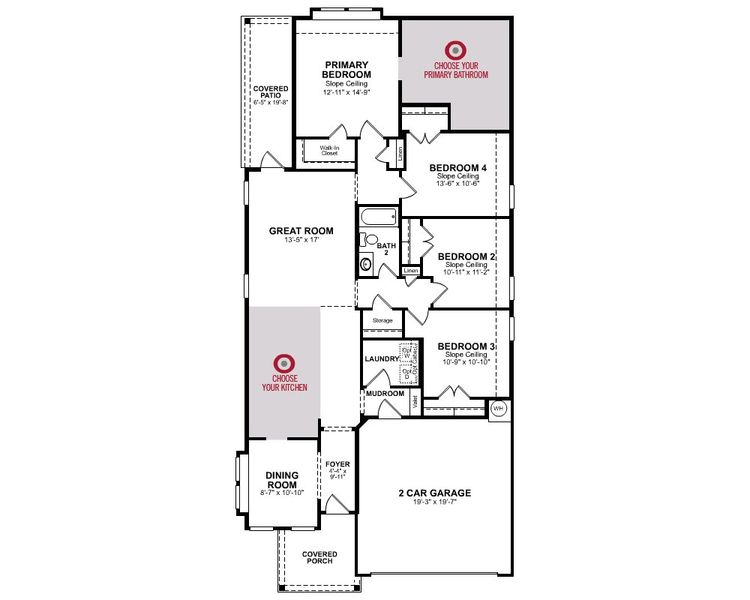 2D floor plan layout for the Quintera by Beazer Homes in Copia Pines, Montgomery, TX (Image 3).