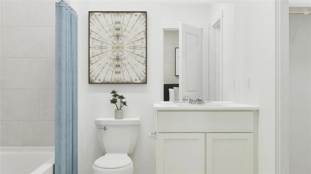 Bathroom with vanity and shower / tub combo Bathroom with vanity and shower / tub combo