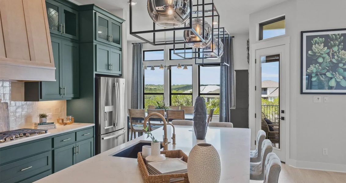 Representative furnished interior of a home built from the Stetson by Chesmar Homes in Sweetwater, Austin (Image 11).