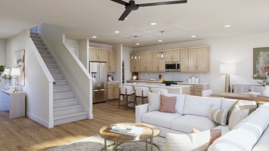 Representative furnished interior of a home built from the Amy by Risewell Homes in Freedom at Anthem, Kyle (Image 3).