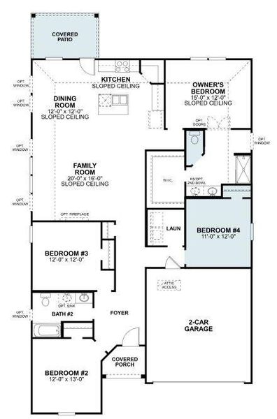 2D floor plan layout of this home in Sagebrook, Argyle, TX (Image 2).