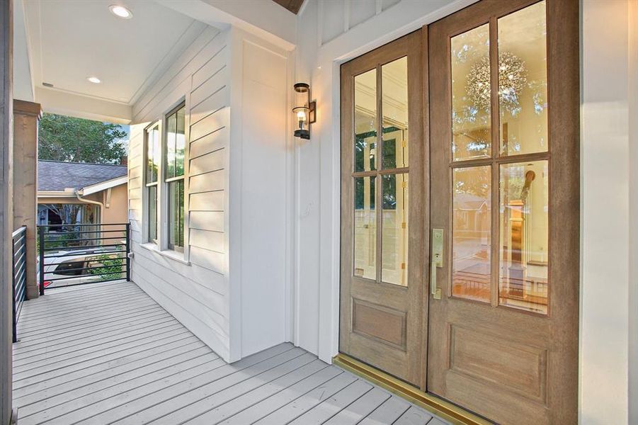 The double front door entry gives a grand feel to the home.