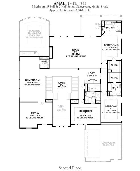 2D floor plan layout for the Amalfi by Landon Homes in Lexington Frisco, Frisco, TX (Image 4). 2D floor plan layout for the Amalfi by Landon Homes in Lexington Frisco, Frisco, TX (Image 4).