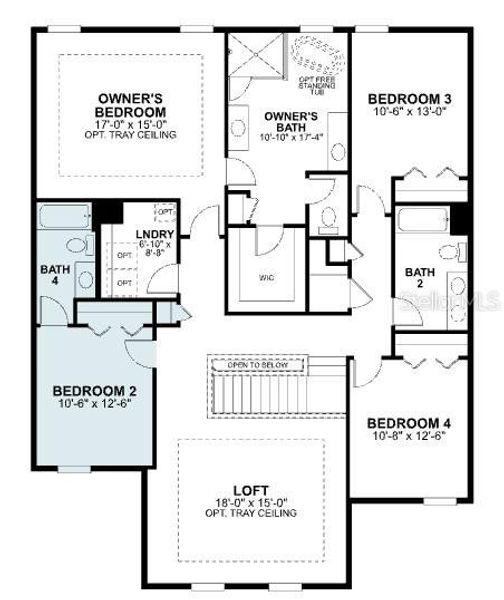 2D floor plan layout of this home in Estates at Rivercrest, Sanford, FL (Image 4). 2D floor plan layout of this home in Estates at Rivercrest, Sanford, FL (Image 4).