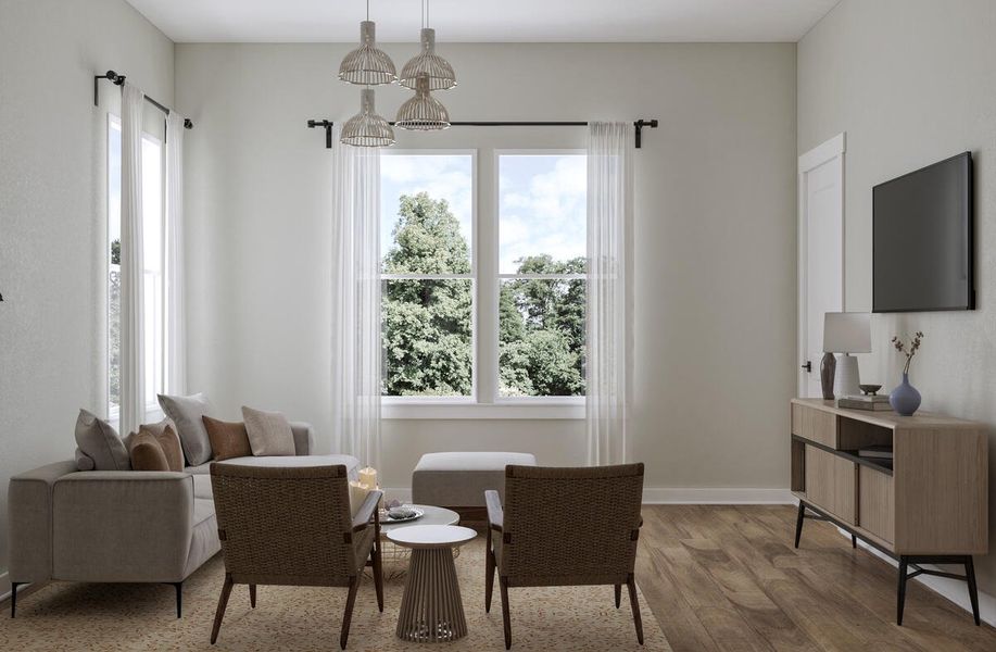 Furnished interior view inside a new home in Ashley Walk Townes, Charleston (Image 3).