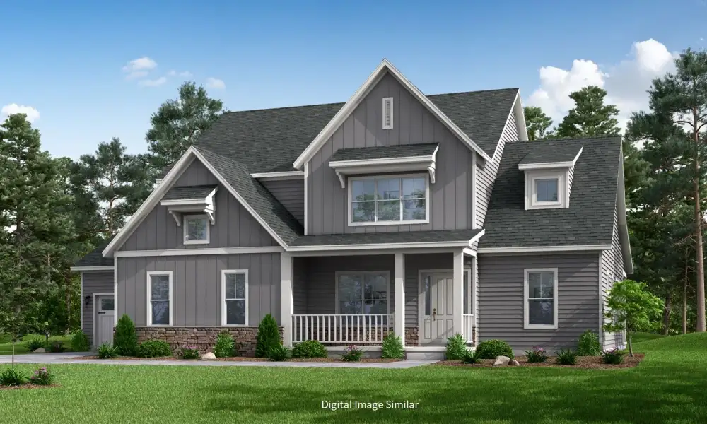 Representative exterior photo of a completed home built from the Davidson by Greybrook Homes in Deer Brook, Mooresville, NC (Image 20).