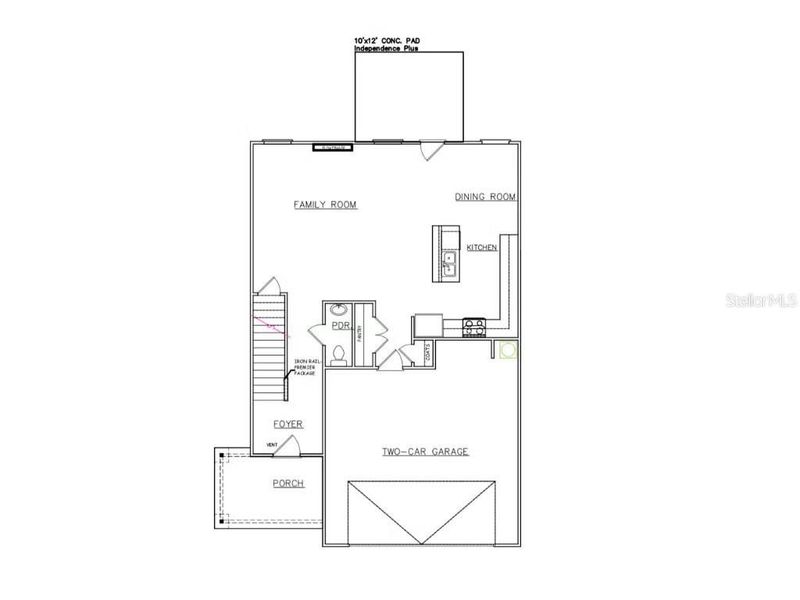 2D floor plan layout of this home in Crossvine Village, LaGrange, GA (Image 3).