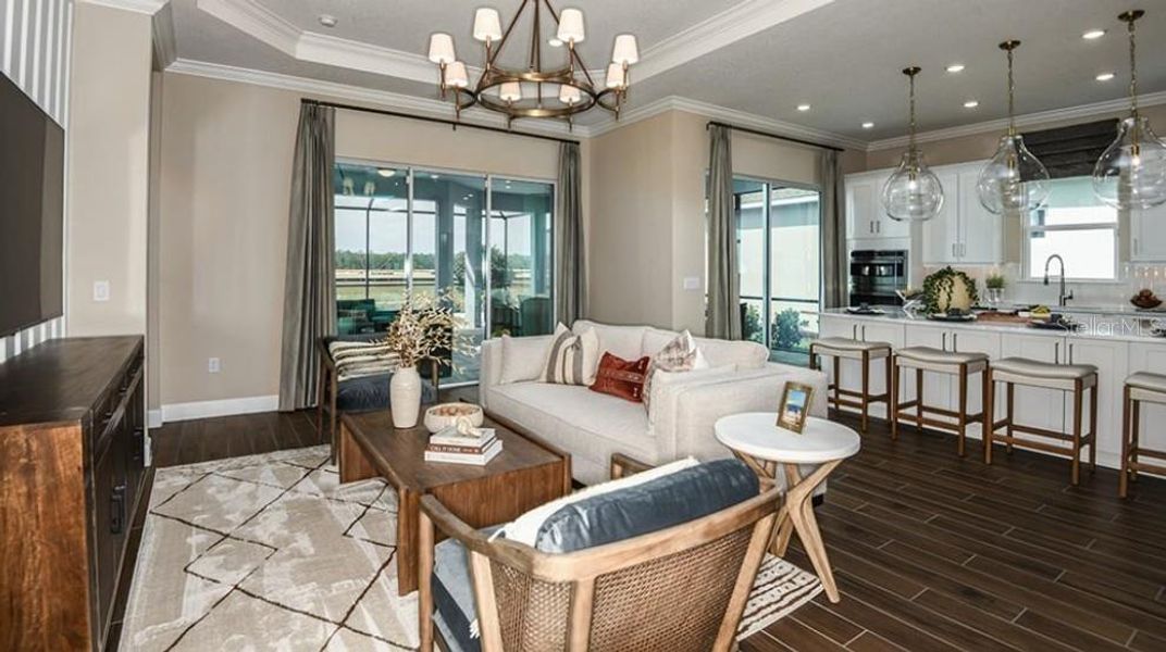 Furnished interior view inside a new home in Esplanade at Westview, Kissimmee (Image 2).