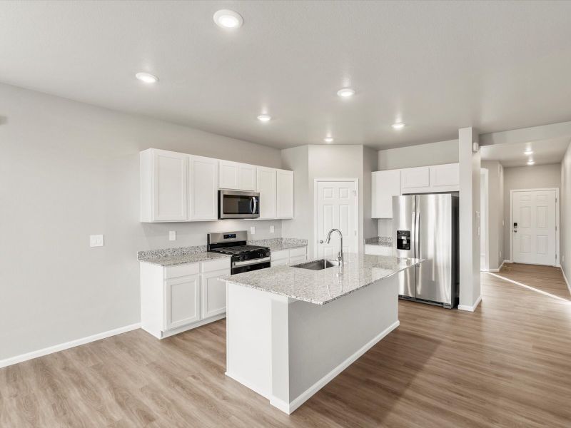 Furnished interior view inside a new home in Buffalo Highlands: The Flora Collection, Commerce City (Image 3).