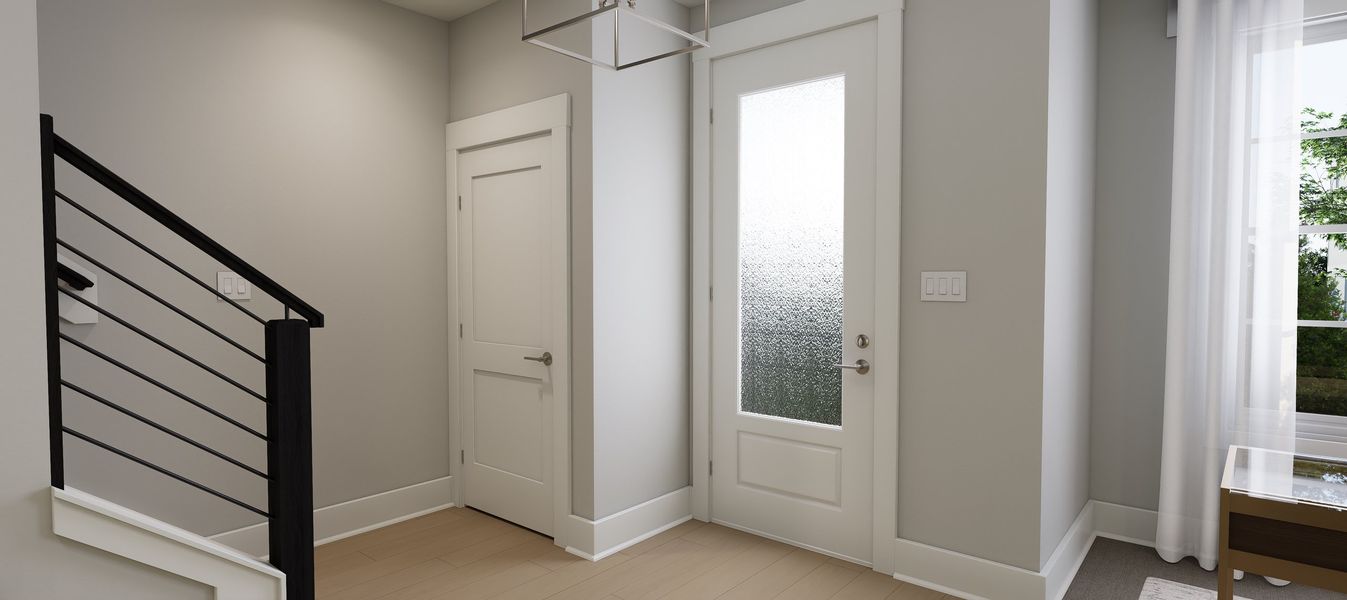 Representative unfurnished interior of a home built from the Atlas End Unit by Baker Residential in Atwater Station - Midtown Collection, Fuquay Varina (Image 21).