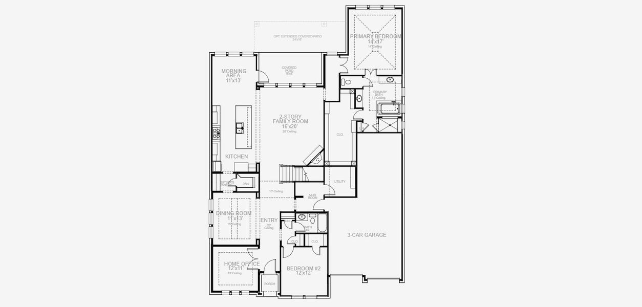 2D floor plan layout for the 533A by Britton Homes in Mustang Lakes 60', Celina, TX (Image 3).