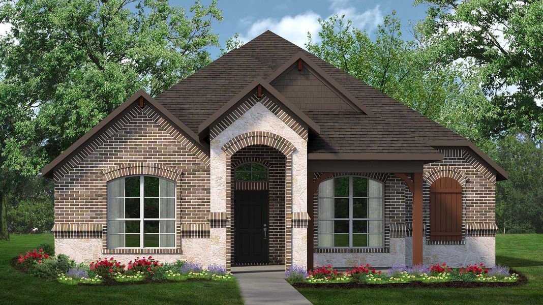 Representative exterior photo of a completed home built from the Concept 1802 by Risewell Homes in Redden Farms, Midlothian, TX (Image 7).