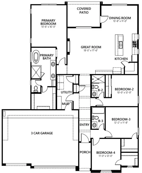 2D floor plan layout for the Pebble Beach by LEH. Homes in Summer Sky North, El Paso, TX (Image 4). 2D floor plan layout for the Pebble Beach by LEH. Homes in Summer Sky North, El Paso, TX (Image 4).