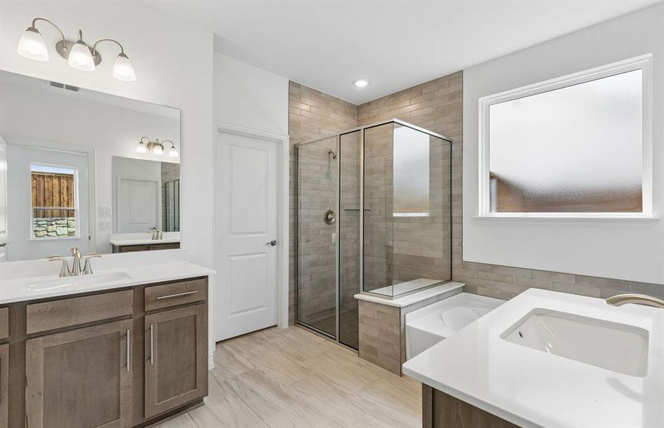 Primary bath with two vanities Primary bath with two vanities