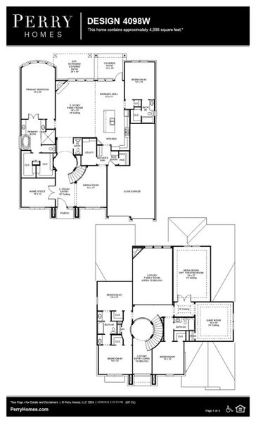 2D floor plan layout of this home in Jordan Ranch 65', Fulshear, TX (Image 3).