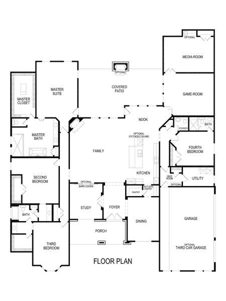 2D floor plan layout for the Sunrise FS by First Texas Homes in Broadmoor Estates, Ovilla, TX (Image 3).