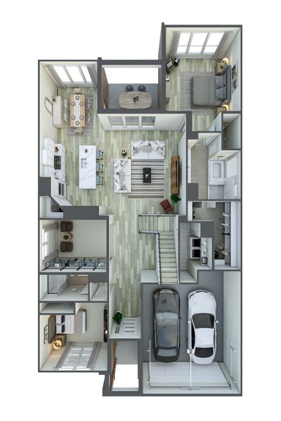 2D floor plan layout for the Verdin by Tri Pointe Homes in Pecan Ridge, Fulshear, TX (Image 6).