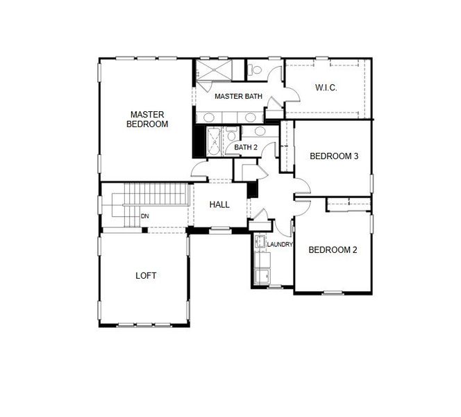 2D floor plan layout for the Residence Four by Porchlight Homes in Preserve At The Highline, Phoenix, AZ (Image 3). 2D floor plan layout for the Residence Four by Porchlight Homes in Preserve At The Highline, Phoenix, AZ (Image 3).