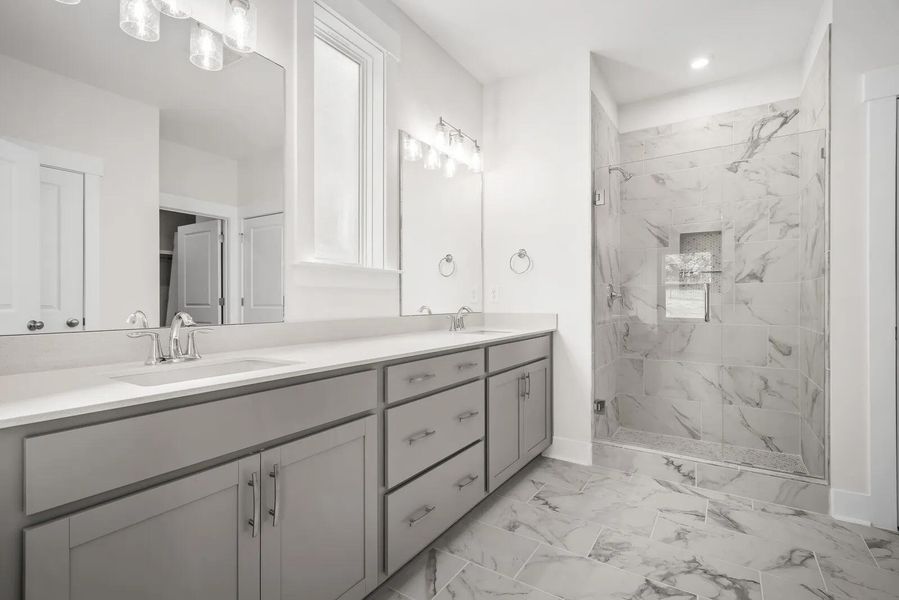 The Dahlia B Primary Suite Bathroom