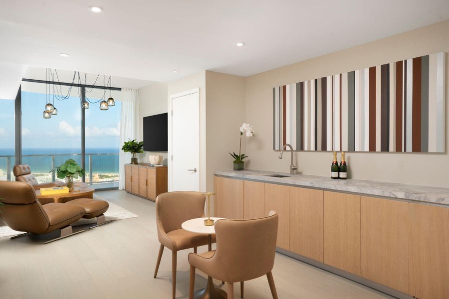 Furnished interior view inside a new home in , Miami Beach (Image 37).
