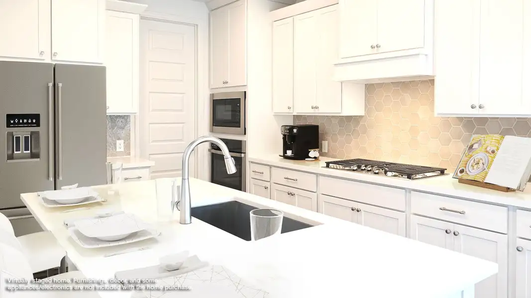 Furnished interior view inside a new home in 6 Creeks 45', Kyle (Image 3). Furnished interior view inside a new home in 6 Creeks 45', Kyle (Image 3).