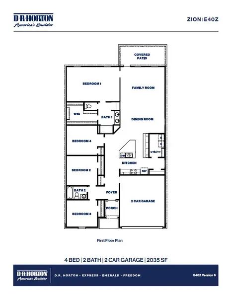 2D floor plan layout of this home in Cypress Green, Hockley, TX (Image 3).