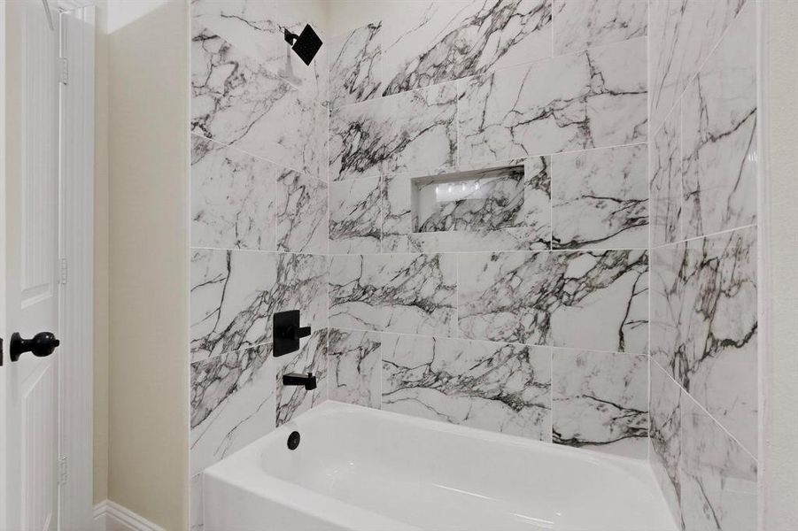 Full bathroom with washtub / shower combination Full bathroom with washtub / shower combination