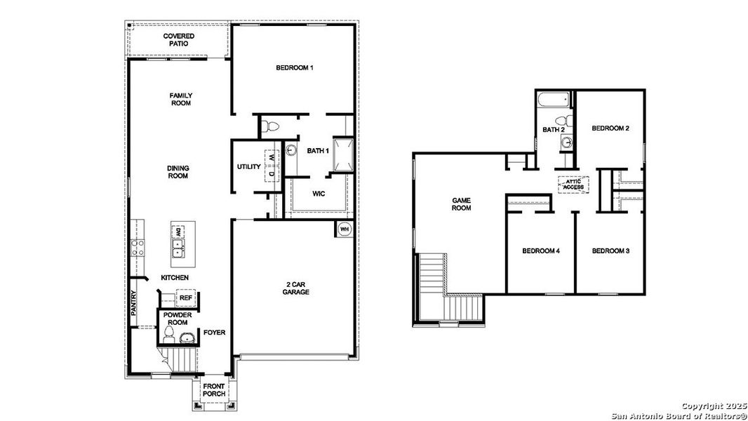 2D floor plan layout of this home in Brookstone Creek, San Antonio, TX (Image 2).