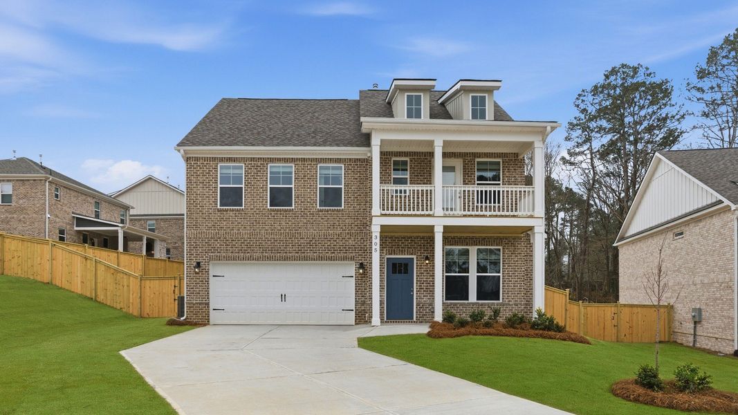 Representative exterior photo of a completed home built from the Pelham by DRB Homes in Burchwood, Stockbridge, GA (Image 20).
