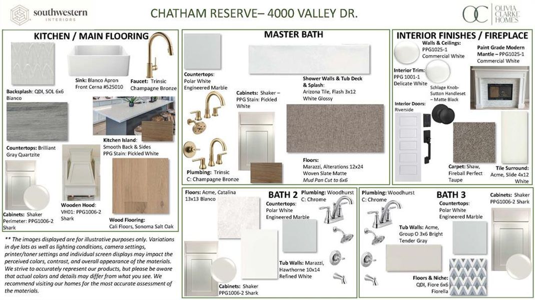Interior finishes curated specifically for 4000 Valley