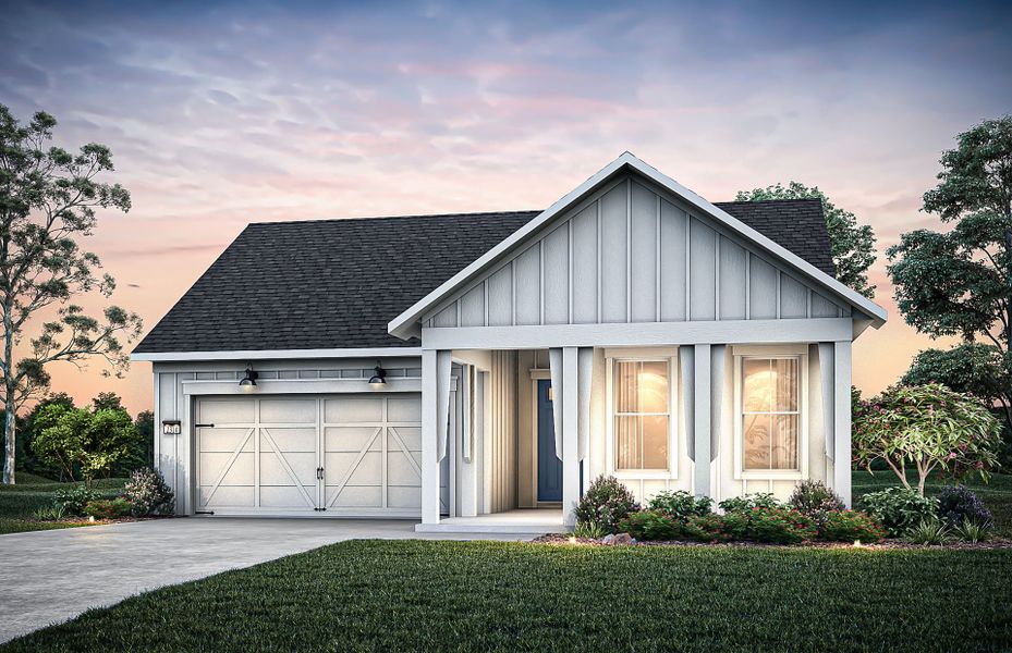 Representative exterior photo of a completed home built from the Palmary by Del Webb in Del Webb Southern Oaks, Newnan, GA (Image 14).