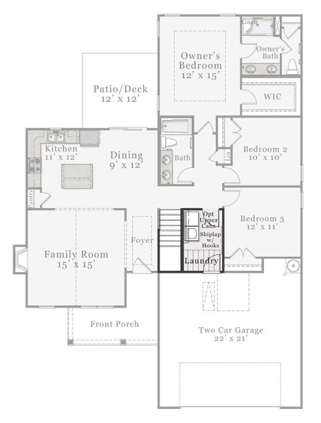 Optional - Second Floor w/ Finished 3rd Floor