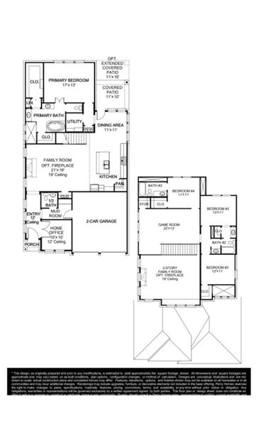 2D floor plan layout of this home in Woodside 47', Georgetown, TX (Image 2).