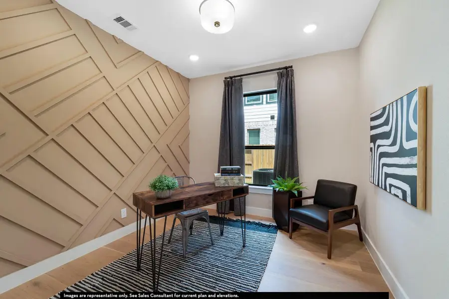 Office space featuring light wood finished floors and recessed lighting Office space featuring light wood finished floors and recessed lighting