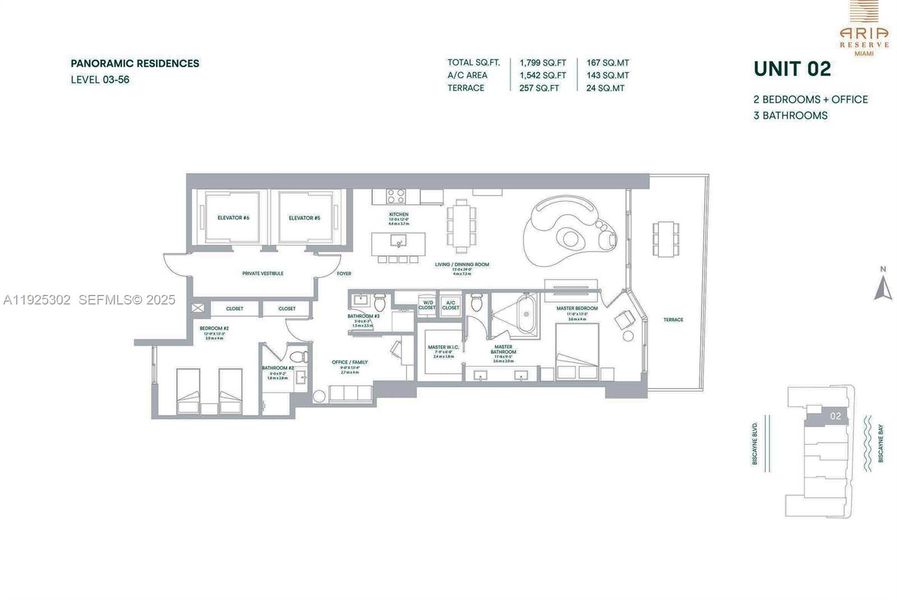 2D floor plan layout of this home in Aria Reserve, Miami, FL (Image 6).