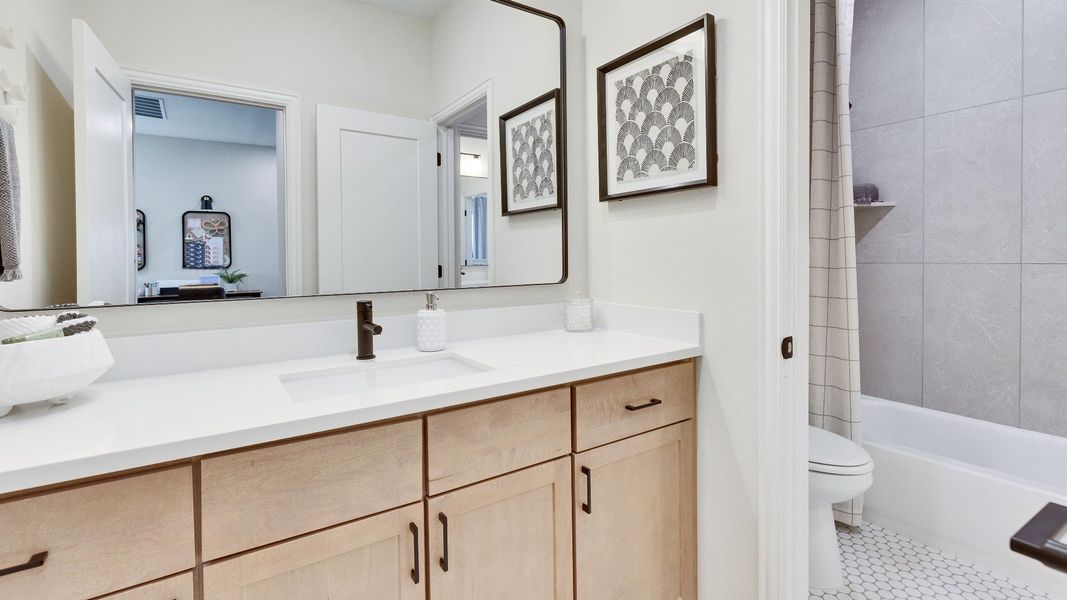 Representative furnished interior of a home built from the Elm by Brightland Homes in Aldeana, Bonney (Image 16).