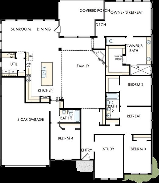 2D floor plan layout of this home in Monterra - Classics, Fate, TX (Image 5). 2D floor plan layout of this home in Monterra - Classics, Fate, TX (Image 5).